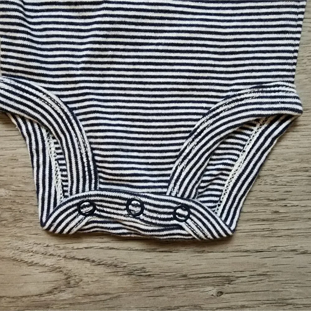 Carter's Boy's Infant Short Sleeve Striped Whale Button Closure Bodysuit Newborn